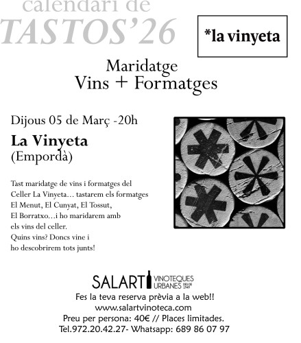 Tast La VINYETA Maridatge Vins+Formatges